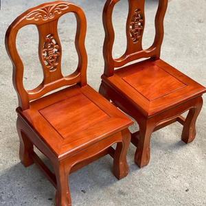 实木小椅子靠背椅儿童矮墩小板凳红木婚庆椅家用客厅茶几凳中式