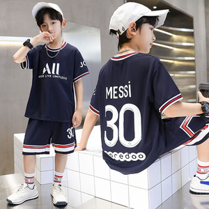 耐克儿童篮球服30号库里球衣童装梅西足球服男童中大童夏运动套装