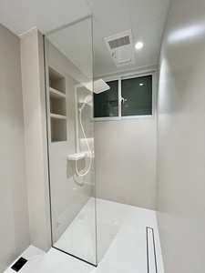卫生间干湿分离玻璃门淋浴房马桶浴室无边框玻璃隔断屏风卫浴极窄