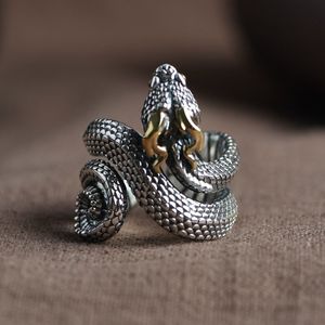 蛇戒指男复古做旧指环小众设计蛇戒子银饰生肖蛇装饰戒指男男士款