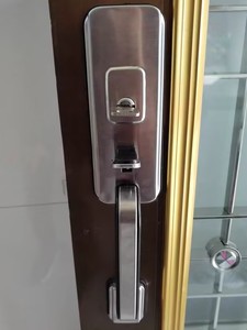 农村大门锁铝合金老式式按压防盗锁具拉手把手家用通用型铁门入户