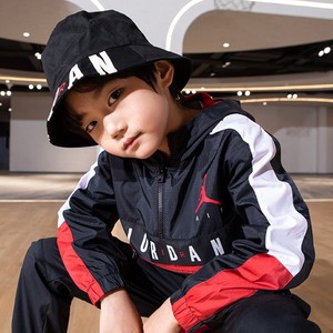 Nike AirJordan耐克大小童男童梭织夹克春秋新款儿童休闲风衣外套