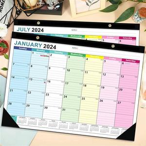 亚马逊2023-2024年18个月英文日历 挂墙式挂历桌面台历