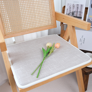 简约棉麻餐椅垫家用纯色百搭椅子垫四季通用办公室坐垫透气防滑