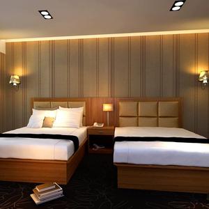 成都宾馆酒店标间全套家具 软包床头靠板公寓旅店客房床架子