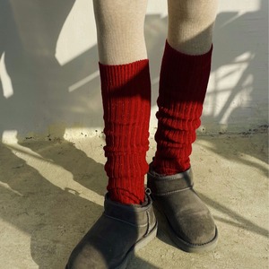 欧货土星金扣金银丝袜套羊毛混纺堆堆袜加长腿套新年红色装饰袜