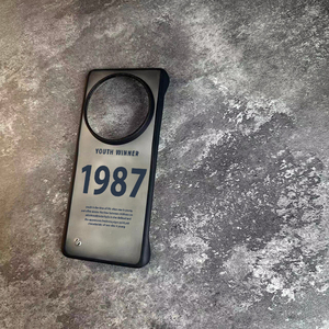 1987youth大口硅胶无边框黑色适用vivo x100pro手机壳小米 13 Ultra硬壳荣耀Magic6保护套华为 Mate 60男女潮
