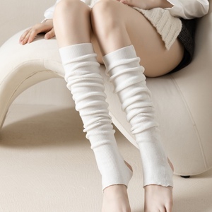韩国羊毛羊绒瑜伽袜套护腿袜踩脚细竖条纯色简约保暖脚套欧货秋冬