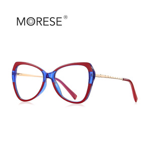 欧美时尚眼镜框双拼色ins防蓝光全框架2123品质女士TR材质平光镜