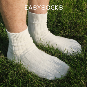 EASYSOCKS纯棉粗线袜子中筒堆堆袜日系ins潮质感复古袜子男女同款
