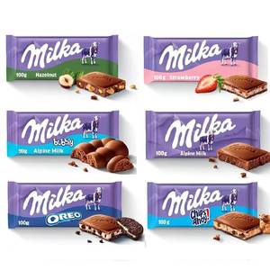 波兰/德国进口MILKA妙卡巧克力奥利奥黑气泡草莓趣多多牛奶夹心