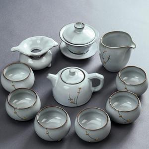 焗钉茶壶盖碗陶瓷整套高档功夫茶具礼盒包装现代简约茶具家用泡茶