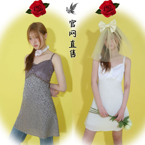 韩国Loulouseoul提花拼接甜美风显瘦迷你连衣裙Milk Cocoa Dress