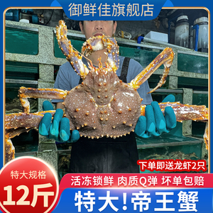 阿拉斯加帝王蟹鲜活海鲜水产12斤超特大皇帝蟹长脚蟹冷冻蜘蛛螃蟹