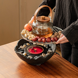 水果茶壶套装家用温茶炉煮茶炉养生花茶壶电陶炉下午茶壶套装茶具