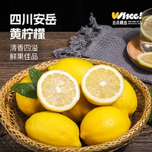 会员精选四川安岳黄柠檬6粒单果100-150g 新鲜水果