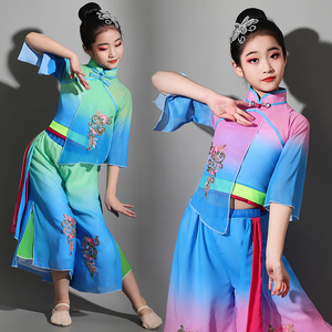 女童渔梦渔阳舞蹈服装秧歌服中国风云川之舞六一儿童古典舞演出服