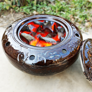 省炭陶炉木炭炉陶制火盆陶瓷火缸子烤火炉火钵子烘炉取暖炉风炉