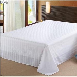 宾馆酒店用白床单色床罩被单件缎条纹床笠浴室床单宾馆用
