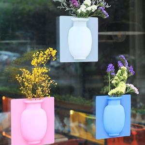 创意魔力硅胶花瓶新款吸盘壁挂软花瓶卫生间墙壁花瓶冰箱贴花瓶