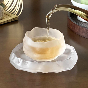 玻璃磨砂品茗杯个人专用小茶杯透明杯子主人杯单只功夫茶具盏套装