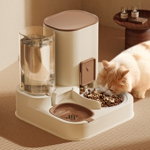 日本进口MUJIE自动喂食器猫碗狗碗宠物大容量狗盆饮水一体猫食盆
