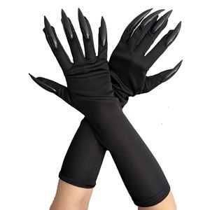 万圣节爪子手套黑色亮片指甲派对服饰品装扮暗黑系吸血鬼手爪道具