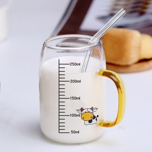 日本进口MUJIE儿童牛奶杯带刻度早餐家用冲喝奶粉专用豆浆酸奶杯