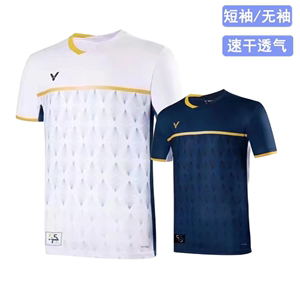 新品Victor胜利羽毛球服男女套装速干短袖运动训练服比赛队服定制