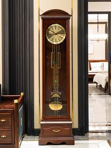 别墅大座钟机械美式摆钟简约德国赫姆勒新中式落地钟客厅欧式复古