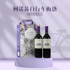 柯诺苏ConoSur自行车理想线正品梅洛干红葡萄酒智利原瓶进口红酒