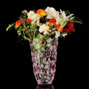 弗莱文茨玫瑰玻璃花瓶台面富贵竹百合装饰花瓶客厅欧式摆件