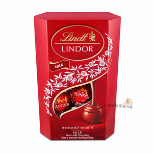 香港代购 进口Lindt瑞士莲LINDOR牛奶软心球巧克力盒装200g