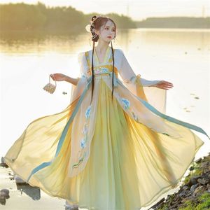 正版汉服女全套一整套古装汉元素改良日常超仙古风中国风齐胸长裙