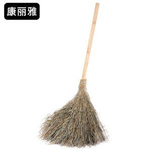 康丽雅K-0107木柄小号竹扫把物业学校商用扫帚植物笤帚木柄1.5斤-