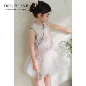 Dolly Ave女童连衣裙夏装2024新款儿童旗袍裙子夏季小女孩公主裙