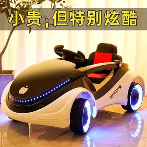 儿童电动汽车科幻四轮闪光带遥控可坐人摇摆充电小孩早教玩具童车