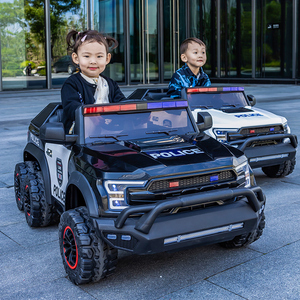 婴儿童电动警察车可坐大人宝宝小孩汽车六轮遥控摆亲子越野玩具车