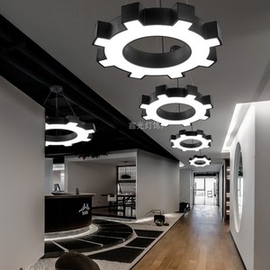 LED办公室齿轮吊灯现代简约创意个性装饰灯具健身房工业风格灯饰