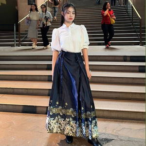 中式女装国风儿童马面裙成人亲子唐装B姐同款大英博物馆汉服母女