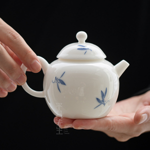 平凡先生手绘兰花茶壶陶瓷茶壶单个泡茶壶中式功夫茶具家用小瓷壶