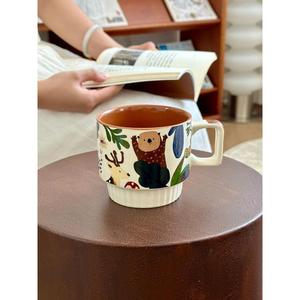 创意马克杯林深见熊杯子水杯咖啡杯牛奶杯茶杯小众陶瓷杯子