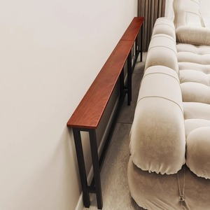 电动沙发后置物架靠墙落地实木床头背柜收纳架子定制长条窄边桌子