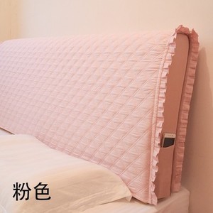 全棉纯色简约布艺床头罩套皮床木板床头防尘保护罩