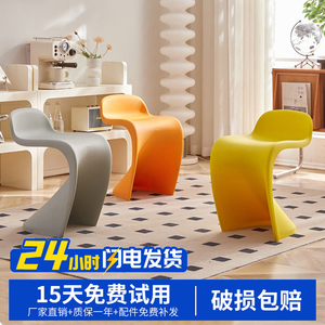 潘东椅轻奢高级餐椅简约现代网红塑料可叠放椅子家用靠背凳化妆凳
