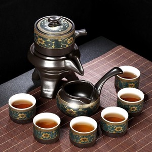 新疆包邮高档懒人喝茶半全自动功夫茶具泡茶礼品套装茶盘家用陶瓷