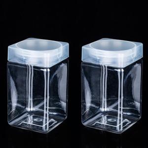 厂家pet正方形瓶子透明密封罐广口瓶食品包装罐透明塑料瓶