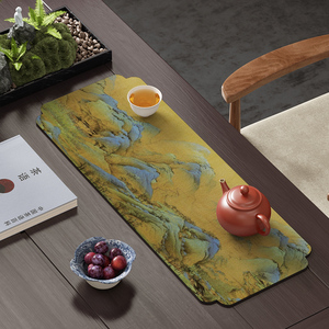 新中式茶席沥水垫硅藻泥吸水茶台茶杯垫茶桌垫布茶室茶具隔热茶垫