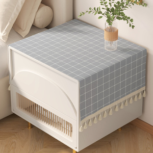 简约卧室床头柜盖布微波炉防尘罩万能盖巾长方形洗衣机冰箱遮灰布
