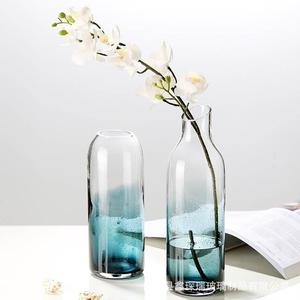 北欧轻奢蓝色星空玻璃花瓶气泡样式居家创意摆件插花水养干花装饰